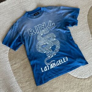 Anine Bing Ashton Snake T-Shirt in Washed Electric Blue